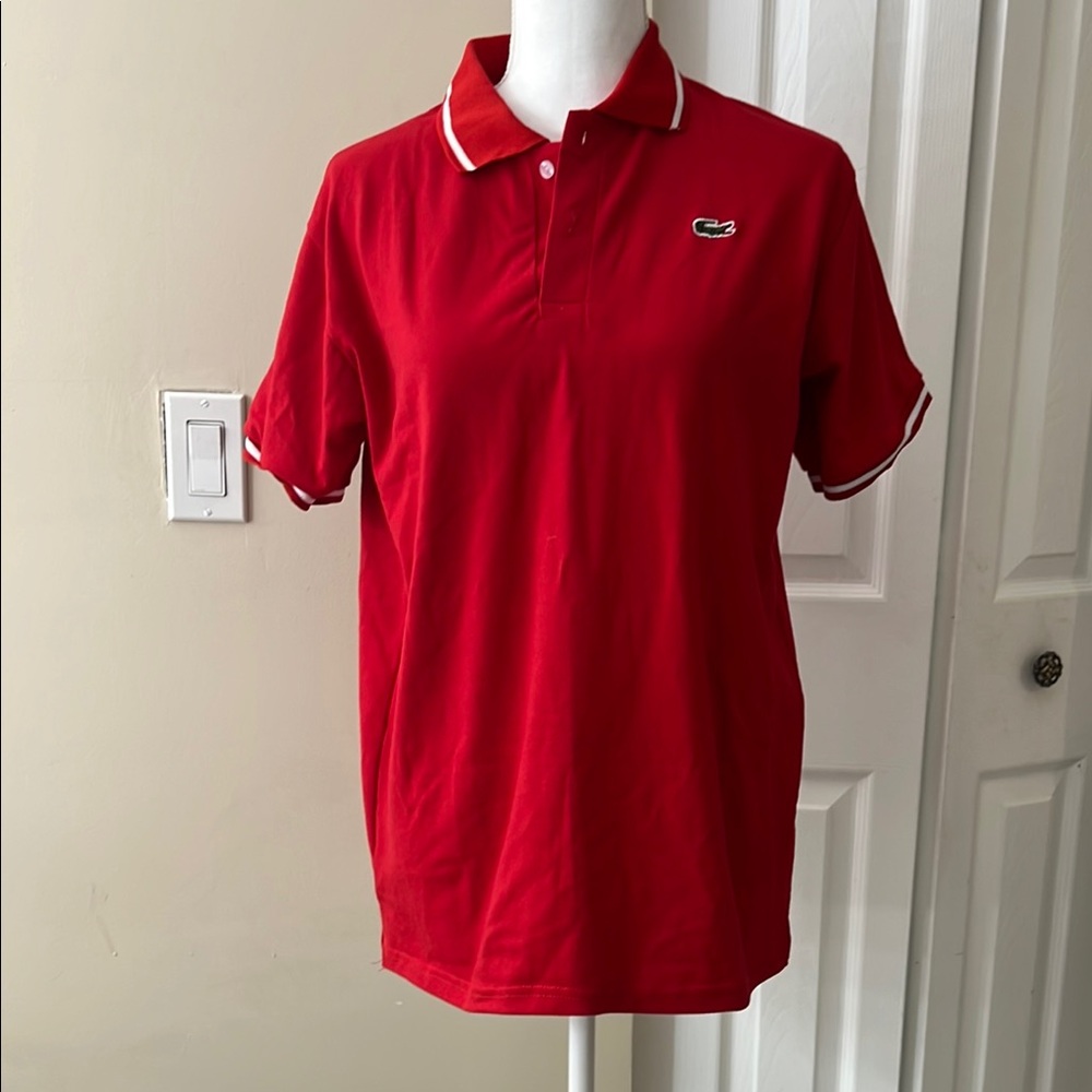 Lacoste Red Polo Shirt with Signature Crocodile Logo NWOT